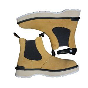 NEW Sorel Hi Line Chelsea Boots Womens 9.5 Geo Yellow Jet Suede Outdoors Comfort